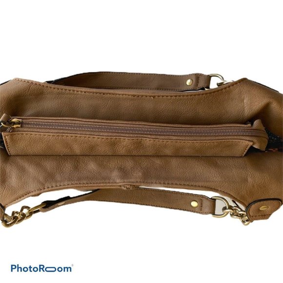 Big Buddah J Windsor Bag Taupe Criss Cross Front - Picture 6 of 7